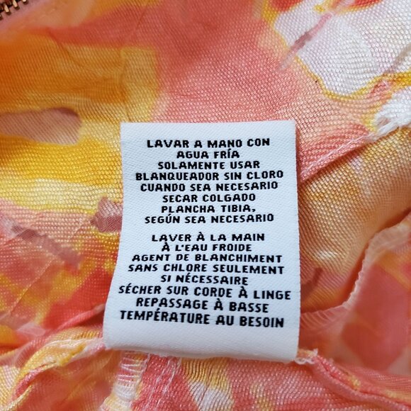 Ruby Rd. FAVORITE Orange Yellow Zip Front Crinkle Burnout Top Women's Size 6P - Picture 9 of 13